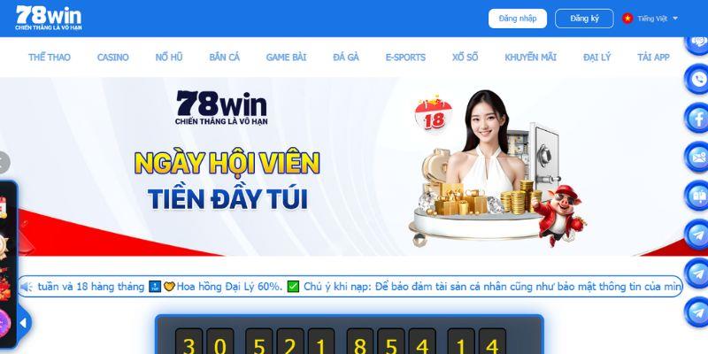 Nhà cái 78WIN có nhiều ưu điểm nổi bật khi liên hệ